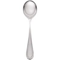 Reed & Barton RB110-016 Berkshire Matte 6 1/8" 18/10 Stainless Steel Extra Heavy Weight Bouillon Spoon - 12/Pack