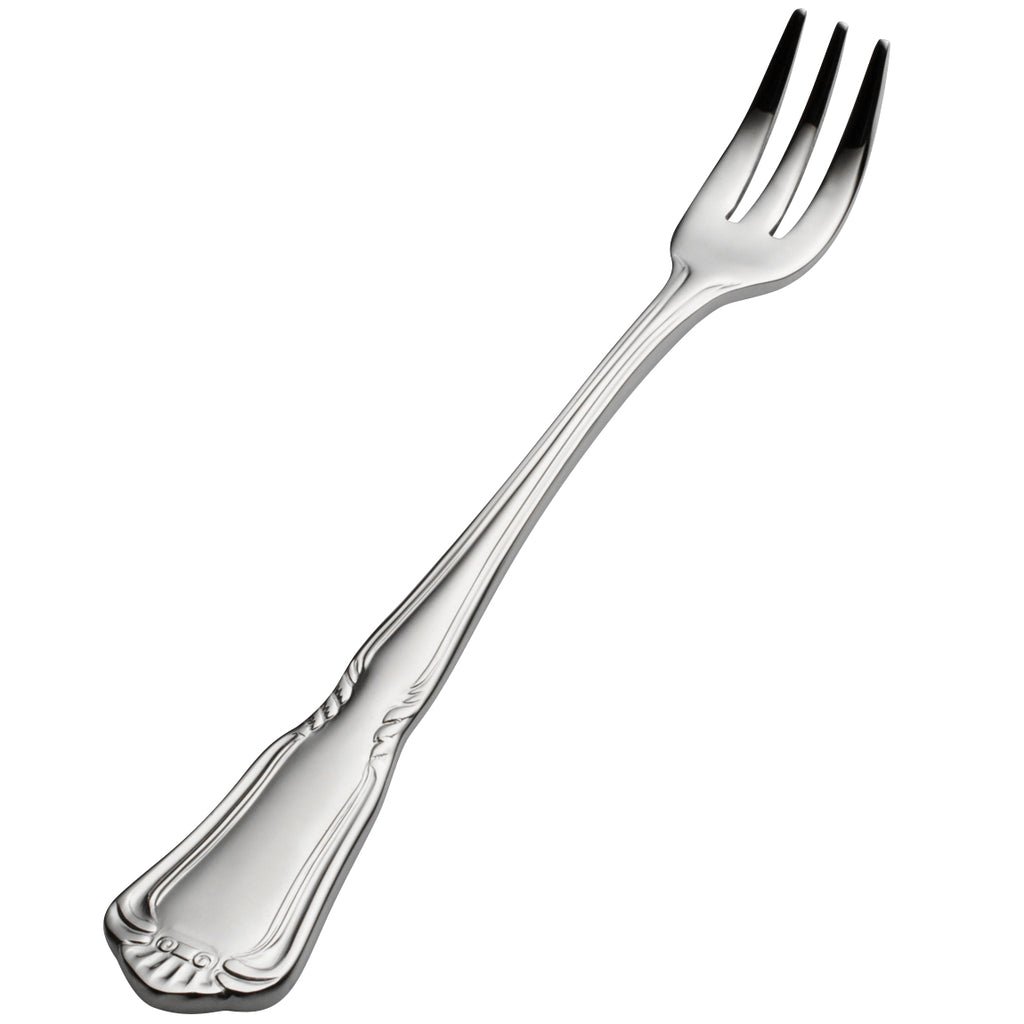 Bon Chef S1508 Sorento 5 5/8" 18/10 Stainless Steel Extra Heavy Weight Oyster / Cocktail Fork - 12/Pack