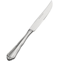 Bon Chef S1515 Sorento 10" 13/0 Stainless Steel Extra Heavy Weight European Solid Handle Steak Knife - 12/Pack