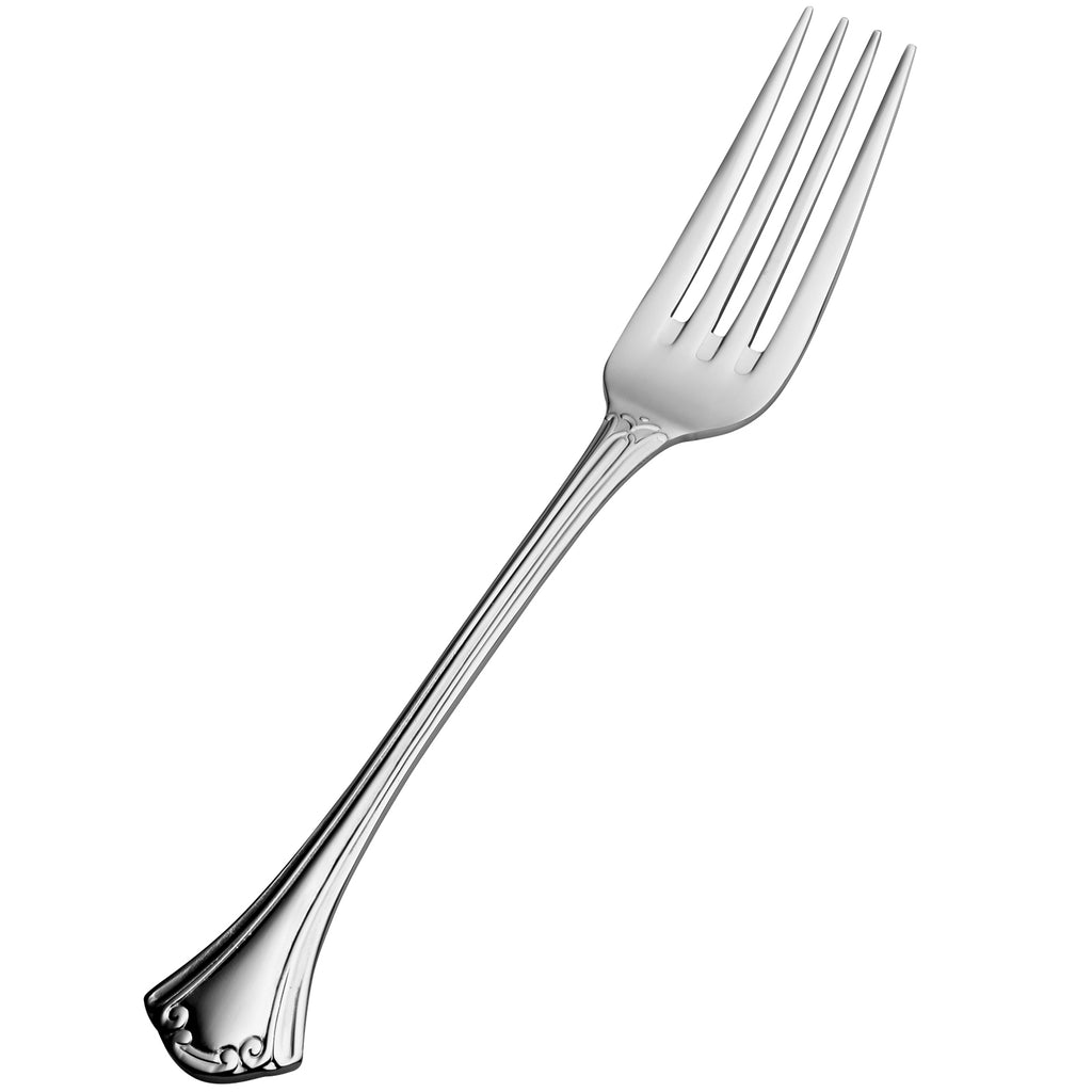 Bon Chef S2106 Breeze 8 1/2" 18/10 Stainless Steel Extra Heavy Weight European Dinner Fork - 12/Pack