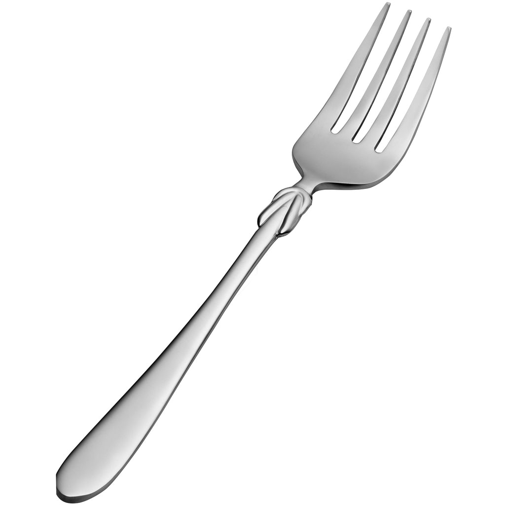 Bon Chef S2307 Forever 7 1/16" 18/10 Stainless Steel Extra Heavy Weight Salad / Dessert Fork - 12/Pack
