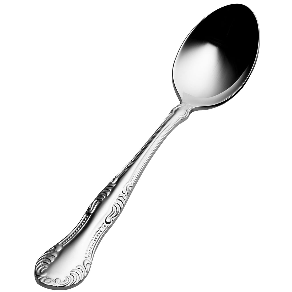 Bon Chef S2500 Elegant 6 3/16" 18/10 Stainless Steel Extra Heavy Weight Teaspoon - 12/Pack