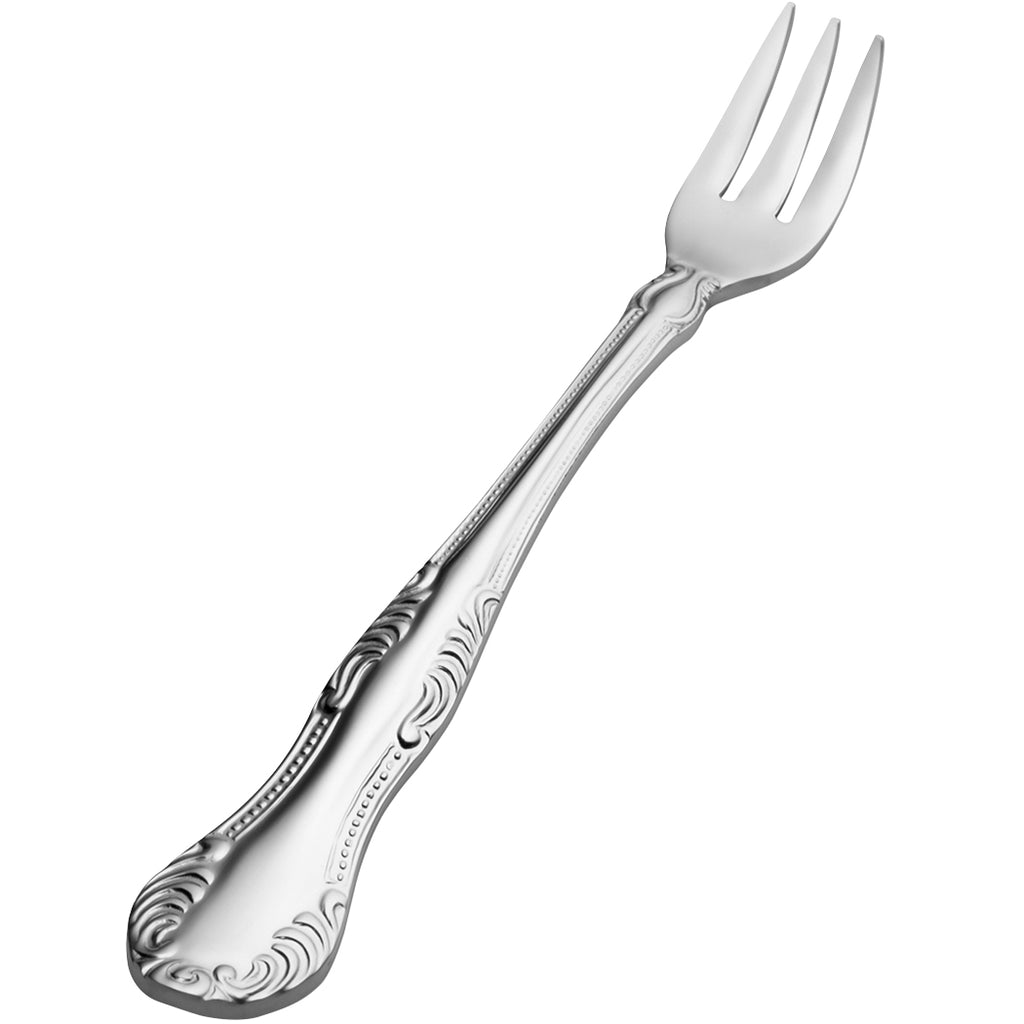 Bon Chef S2508 Elegant 5 5/8" 18/10 Stainless Steel Extra Heavy Weight Oyster / Cocktail Fork - 12/Pack