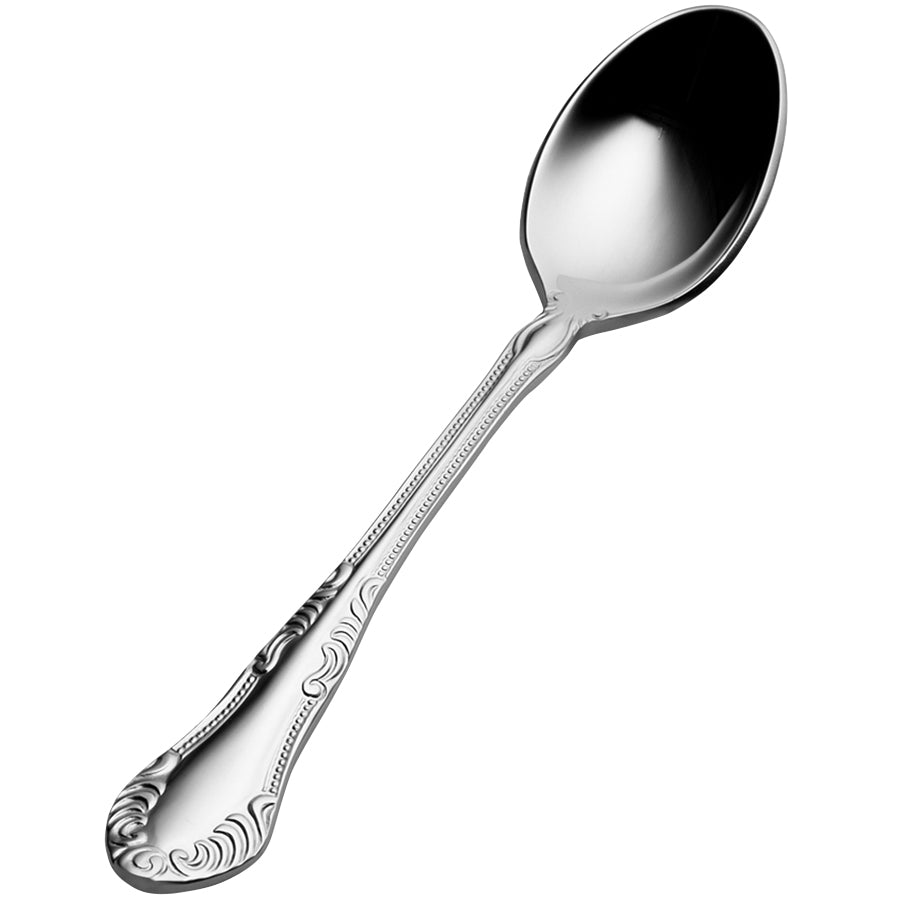 Bon Chef S2516 Elegant 4 3/4" 18/10 Stainless Steel Extra Heavy Weight Demitasse Spoon - 12/Pack