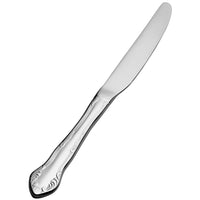 Bon Chef S2517 Elegant 6 15/16" 13/0 Stainless Steel Extra Heavy Weight European Solid Handle Butter Knife - 12/Pack