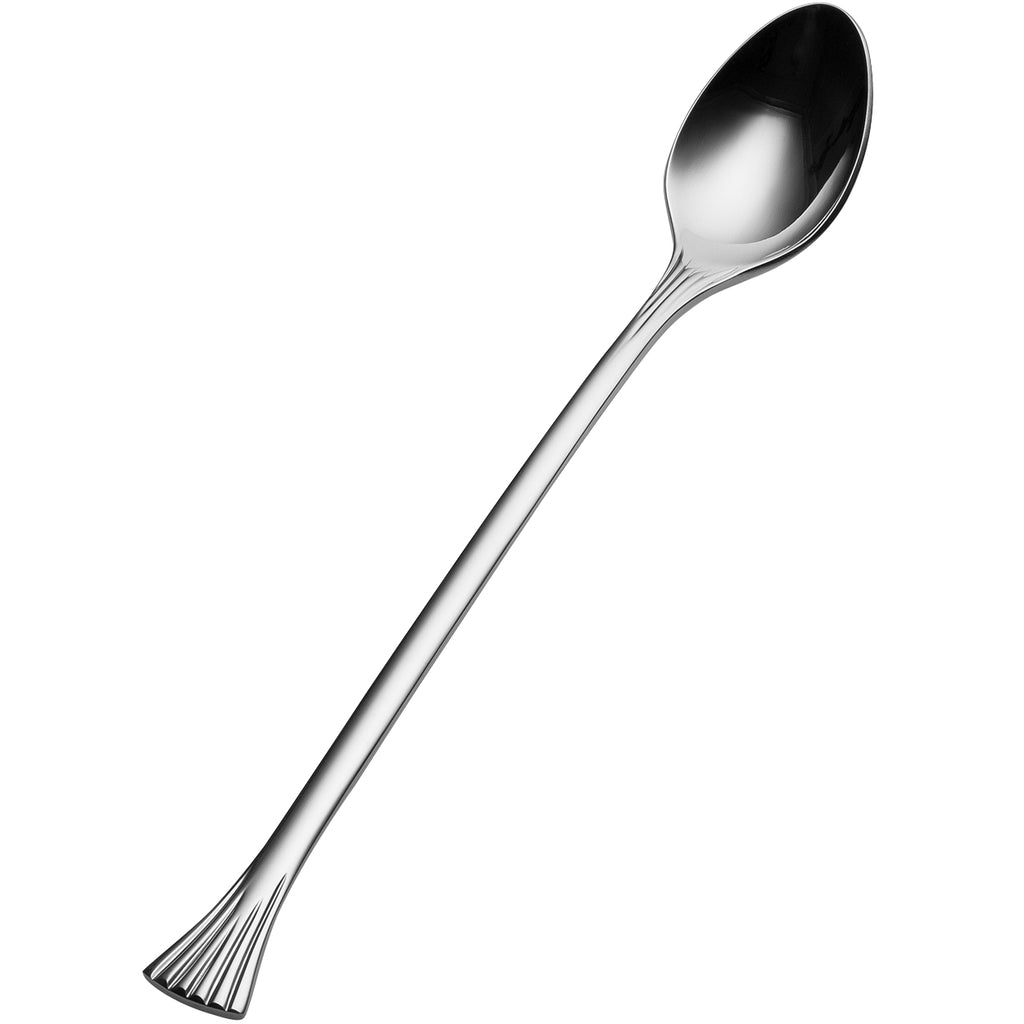Bon Chef S2802 Mimosa 7 3/4" 18/10 Stainless Steel Extra Heavy Weight Iced Tea Spoon - 12/Pack