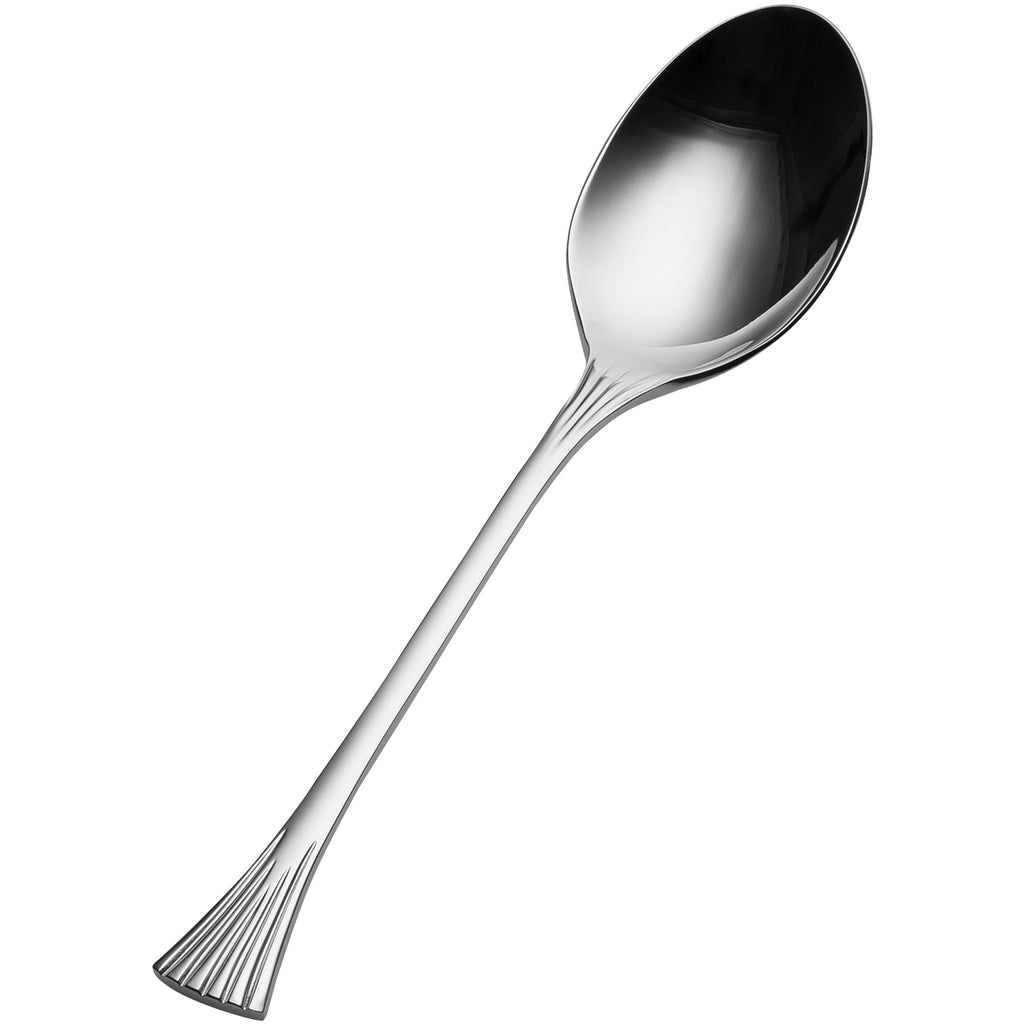 Bon Chef S2803 Mimosa 7 3/16" 18/10 Stainless Steel Extra Heavy Weight Soup / Dessert Spoon - 12/Pack