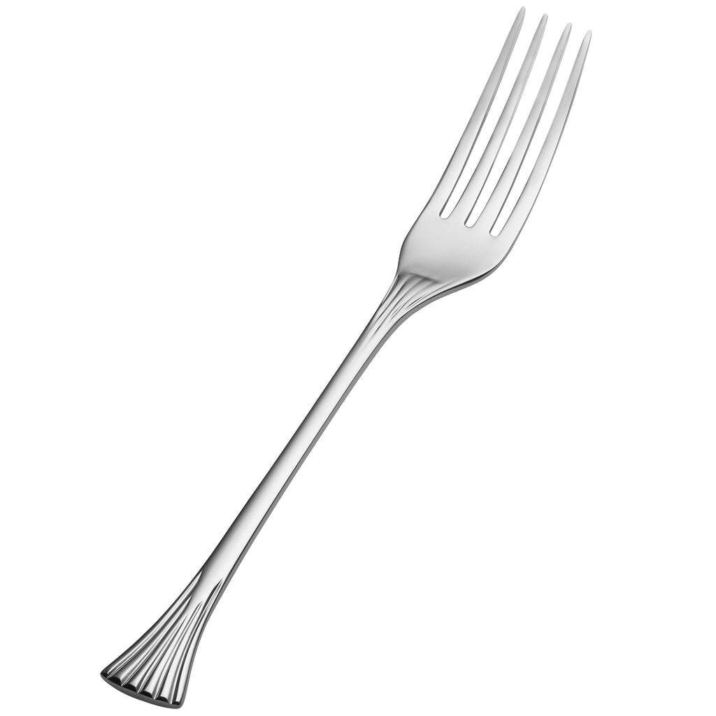 Bon Chef S2806 Mimosa 8 1/2" 18/10 Stainless Steel Extra Heavy Weight European Dinner Fork - 12/Pack