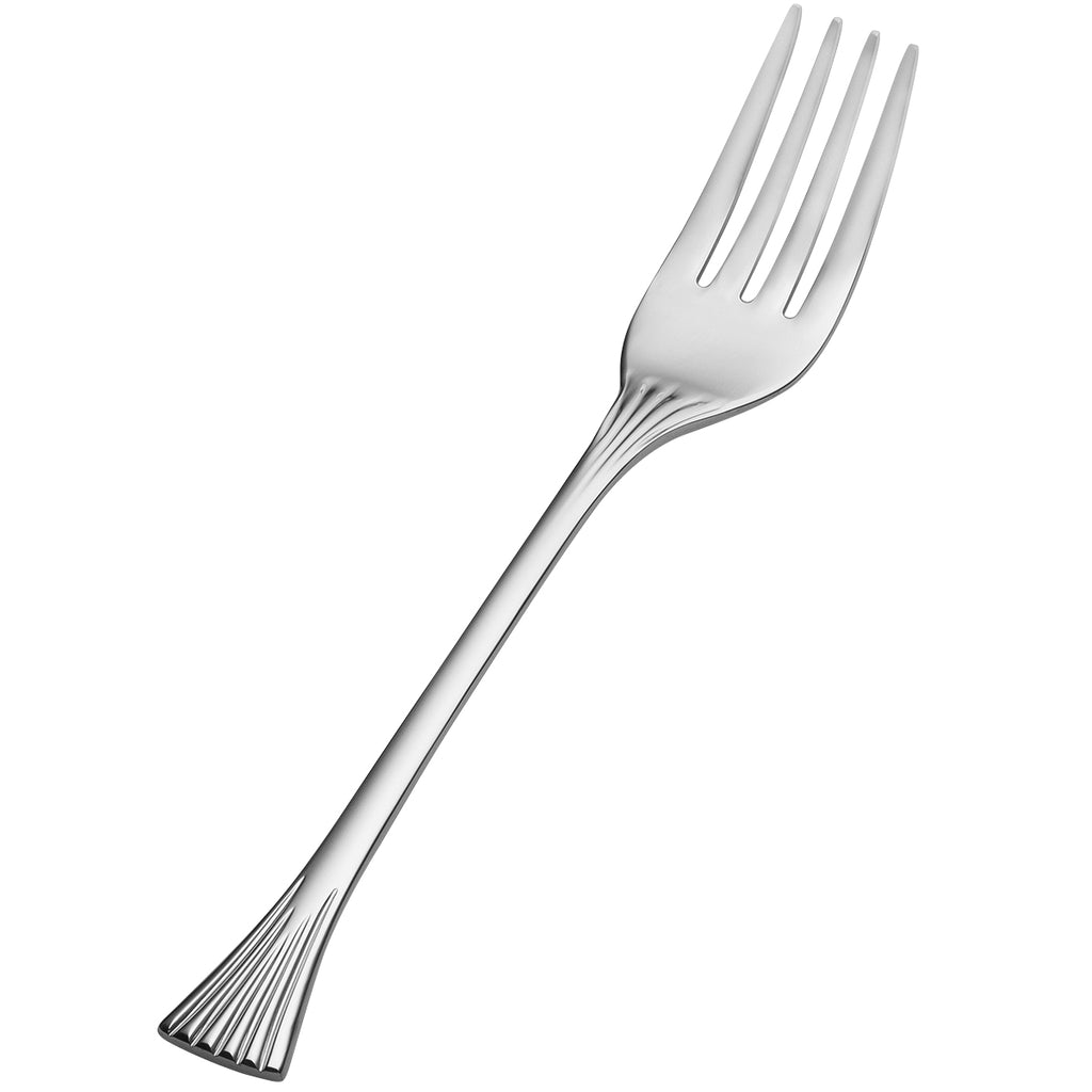 Bon Chef S2807 Mimosa 7 3/16" 18/10 Stainless Steel Extra Heavy Weight Salad / Dessert Fork - 12/Pack