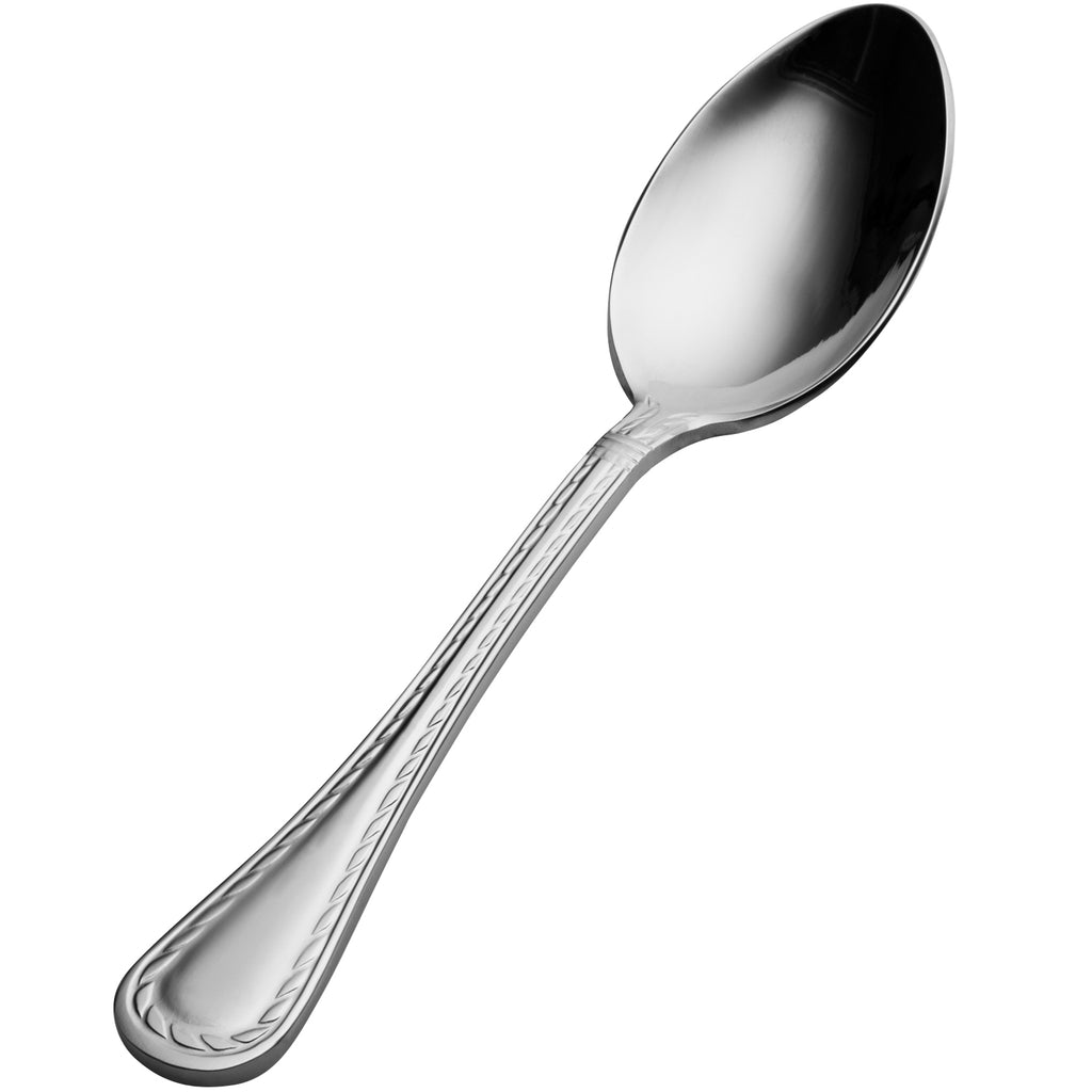 Bon Chef S403 Amore 7 1/4" 18/10 Extra Heavy Weight Stainless Steel Soup / Dessert Spoon - 12/Pack