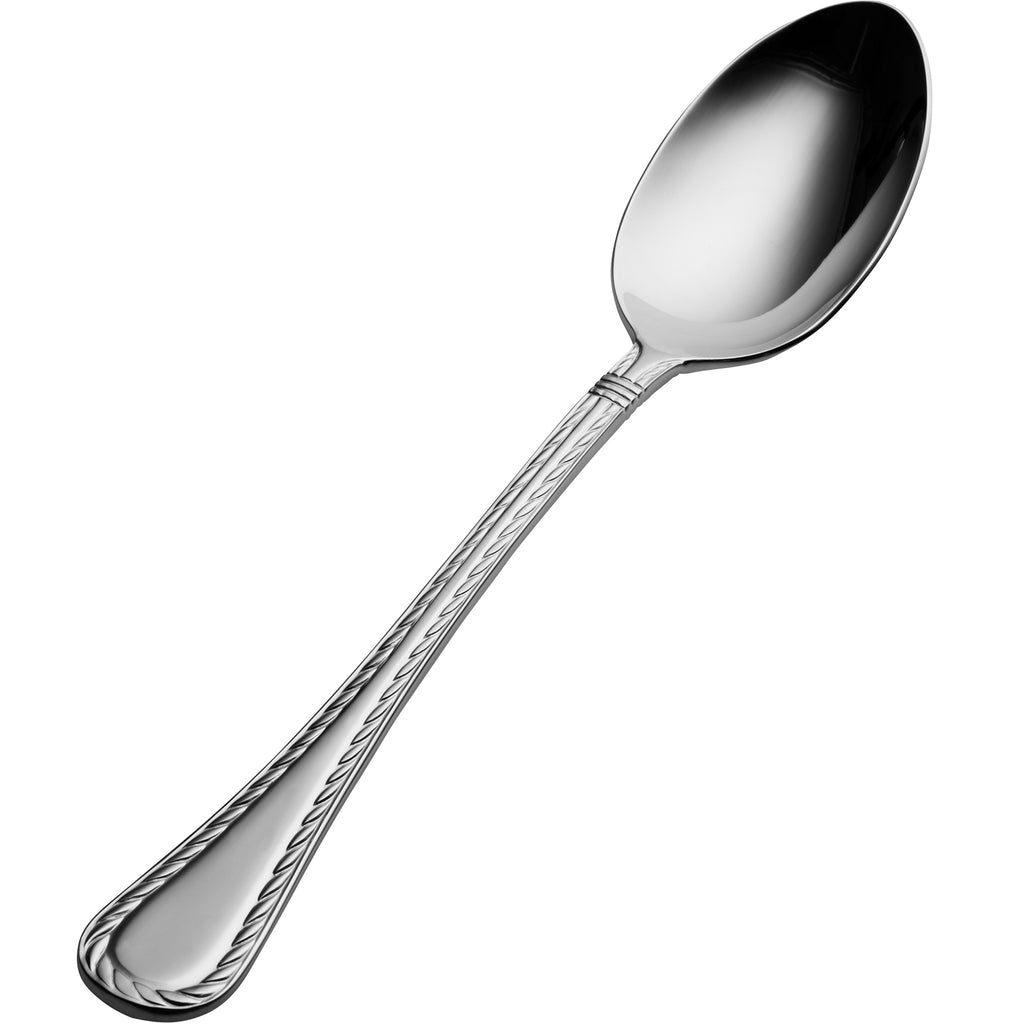 Bon Chef S404 Amore 9 1/4" 18/10 Extra Heavy Weight Stainless Steel Table / Serving Spoon - 12/Pack