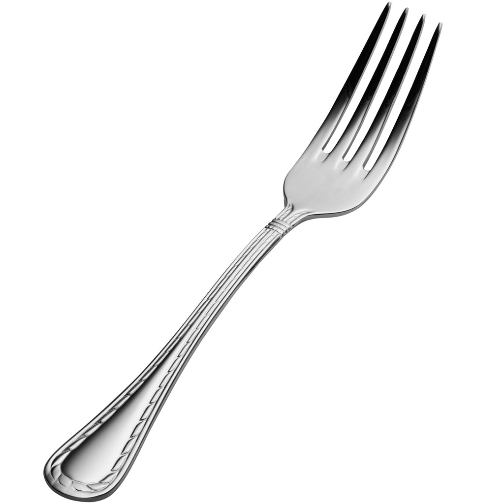 Bon Chef S405 Amore 7 1/2" 18/10 Extra Heavy Weight Stainless Steel Regular Dinner Fork - 12/Pack