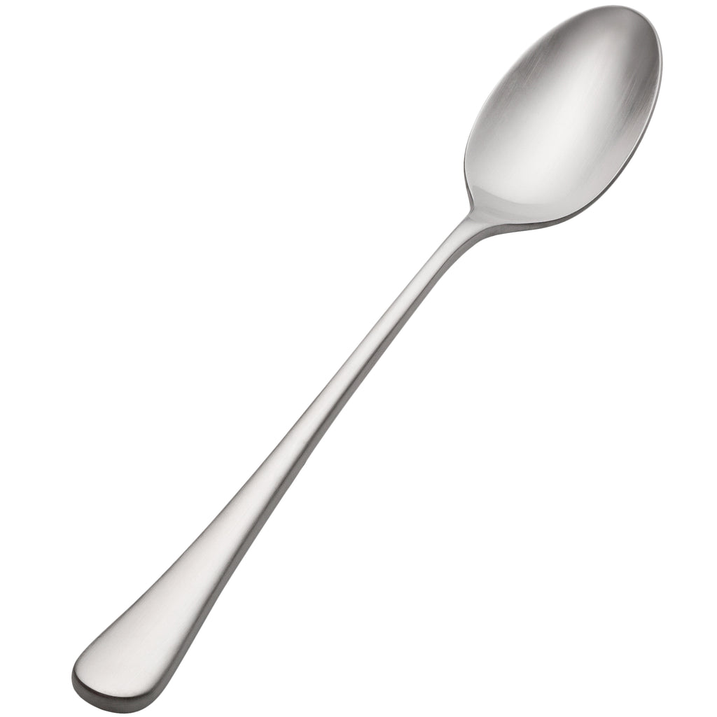 Bon Chef S4102 Como Satin Finish 7 7/8" 18/10 Extra Heavy Weight Stainless Steel Iced Tea Spoon - 12/Pack
