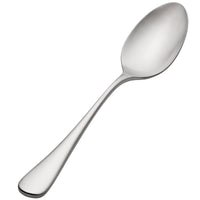 Bon Chef S4103 Como Satin Finish 8" 18/10 Extra Heavy Weight Stainless Steel Soup / Dessert Spoon - 12/Pack