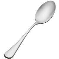 Bon Chef S4104 Como Satin Finish 8 1/2" 18/10 Extra Heavy Weight Stainless Steel Table / Serving Spoon - 12/Pack