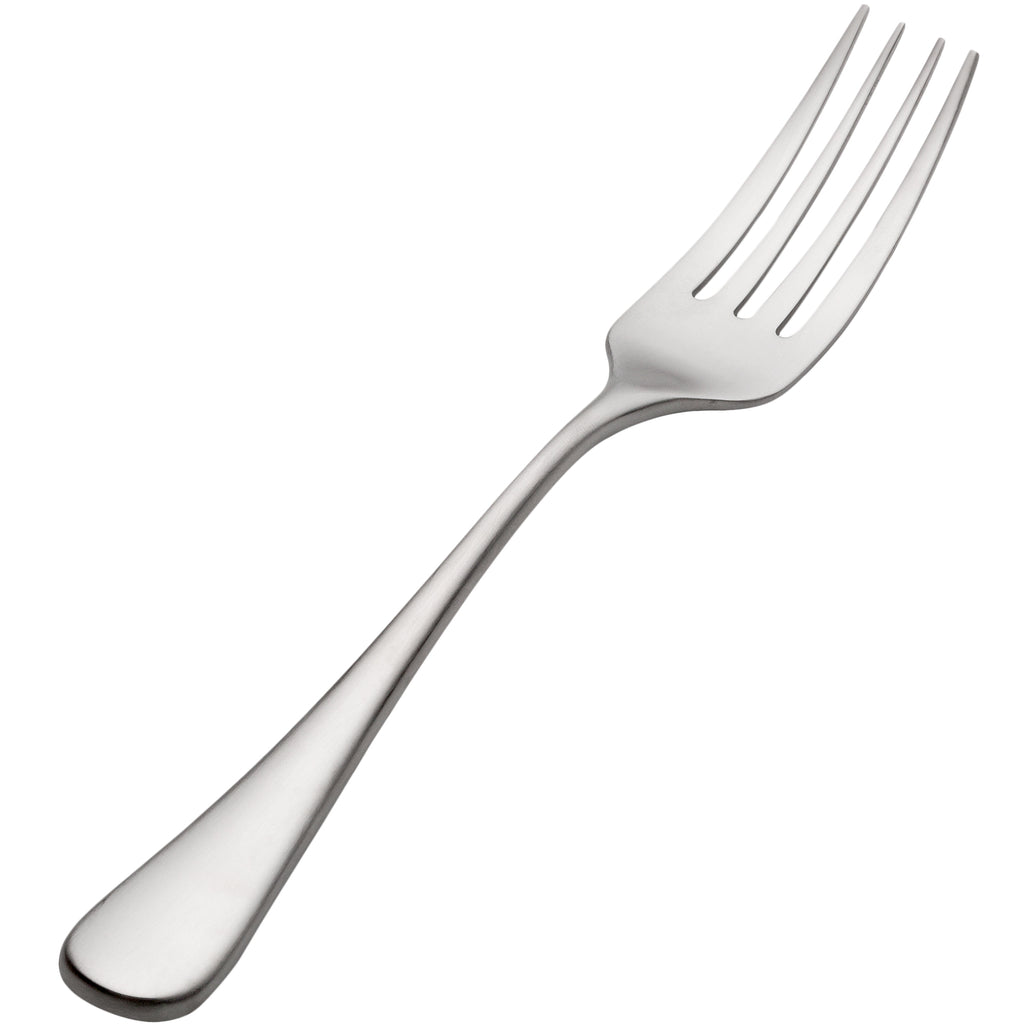 Bon Chef S4105 Como Satin Finish 8 1/4" 18/10 Extra Heavy Weight Stainless Steel Dinner Fork - 12/Pack