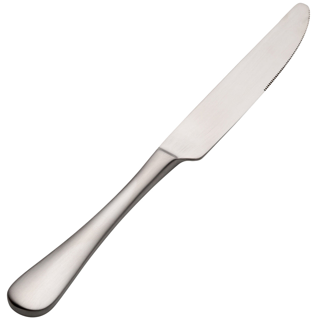 Bon Chef S4111 Como Satin Finish 9 1/8" 13/0 Stainless Steel Dinner Knife - 12/Pack