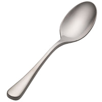 Bon Chef S4116 Como Satin Finish 4 7/8" 18/10 Extra Heavy Weight Stainless Steel Demitasse Spoon - 12/Pack