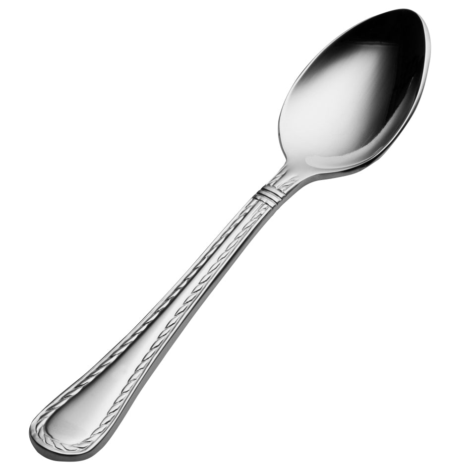 Bon Chef S416 Amore 4 5/8" 18/10 Extra Heavy Weight Stainless Steel Demitasse Spoon - 12/Pack