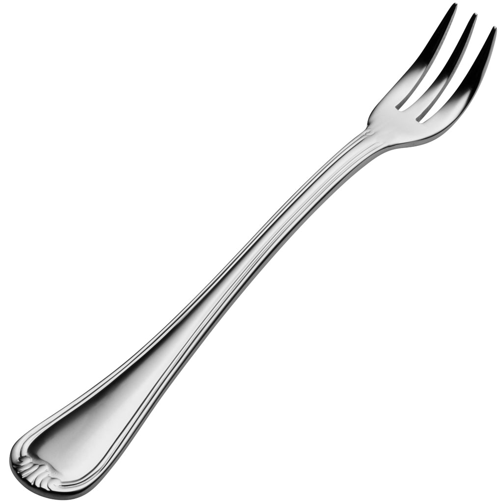 Bon Chef S908 Renoir 5 5/8" 18/10 Extra Heavy Weight Stainless Steel Oyster/Cocktail Fork - 12/Pack