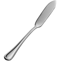 Bon Chef S913 Renoir 6 5/8" 18/10 Extra Heavy Weight Stainless Steel Flat Handle Butter Spreader - 12/Pack