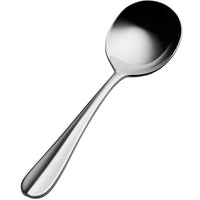 Bon Chef SBS101 Monroe 5 13/16" 18/0 Extra Heavy Weight Bonsteel Bouillon Spoon - 12/Pack