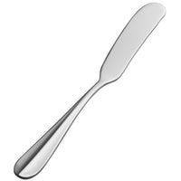 Bon Chef SBS113 Monroe 6 5/8" 18/0 Extra Heavy Weight Bonsteel Flat Handle Butter Spreader - 12/Pack