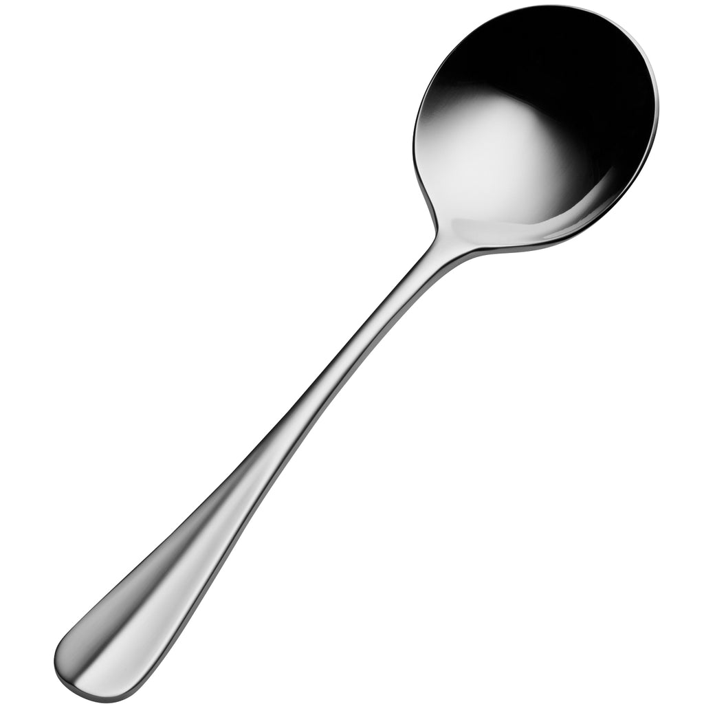 Bon Chef SBS1101 Chambers 6 1/8" 18/0 Extra Heavy Weight Bonsteel Bouillon Spoon - 12/Pack