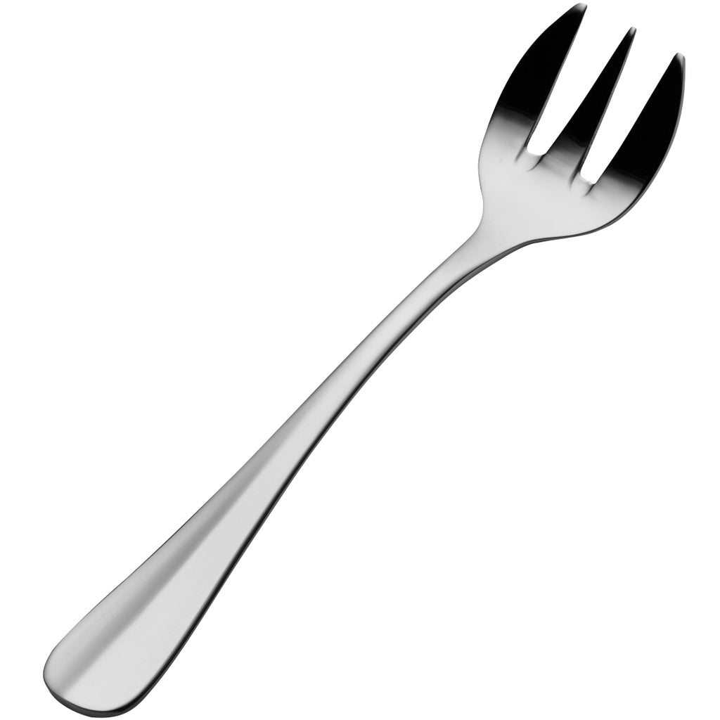 Bon Chef SBS1108 Chambers 4 7/8" 18/0 Extra Heavy Weight Bonsteel Oyster/Cocktail Fork - 12/Pack
