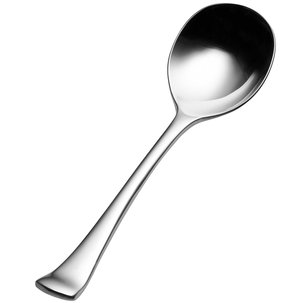 Bon Chef SBS3201 Aspen 6 3/8" 18/0 Extra Heavy Weight Bonsteel Bouillon Spoon - 12/Pack