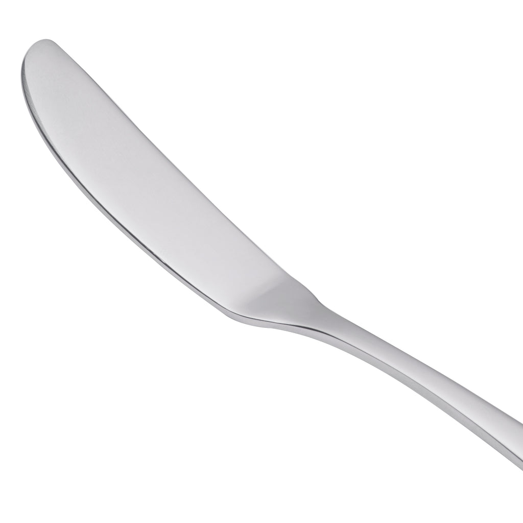 World Tableware 213 053 Baguette 6 5/8" 18/0 Stainless Steel Heavy Weight Flat Handle Butter Knife / Spreader - 12/Pack