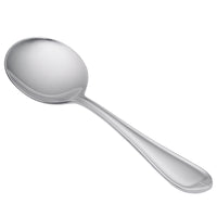 World Tableware 239 016 Antique 5 5/8" 18/0 Stainless Steel Heavy Weight Bouillon Spoon - 12/Pack