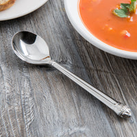 Reed & Barton RB123-016 Portico 6 1/8" 18/10 Stainless Steel Extra Heavy Weight Bouillon Spoon - 12/Pack