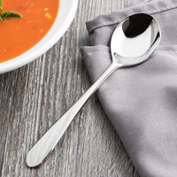 Reed & Barton RB124-016 R&B Soho 6 1/4" 18/10 Stainless Steel Extra Heavy Weight Bouillon Spoon - 12/Pack