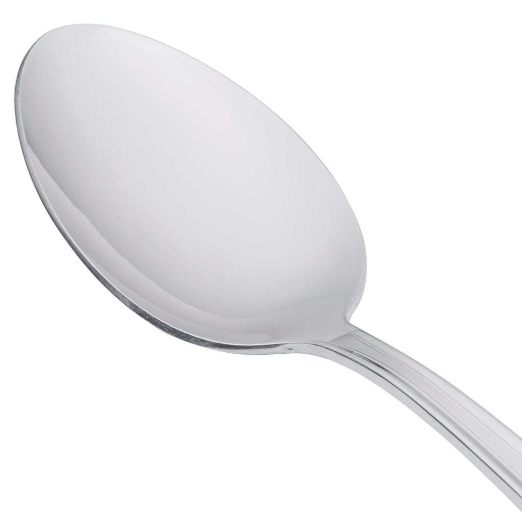 World Tableware 256 003 Cortland 8 1/8" 18/0 Stainless Steel Heavy Weight Tablespoon / Serving Spoon - 12/Pack
