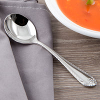 Reed & Barton RB120-016 London 5 1/2" 18/10 Stainless Steel Extra Heavy Weight Bouillon Spoon - 12/Pack