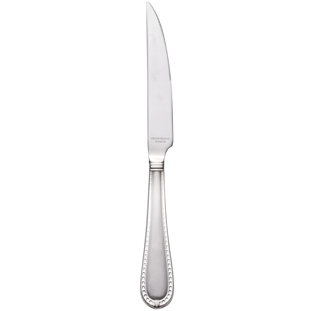 Reed & Barton RB110-5762 Berkshire Matte 9 1/2" 18/10 Stainless Steel Extra Heavy Weight Steak Knife - 12/Pack