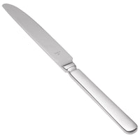 World Tableware 213 5511 Baguette 8 3/4" 18/0 Stainless Steel Heavy Weight Serrated Solid Handle Dessert Knife with Pinched Bolster - 12/Pack