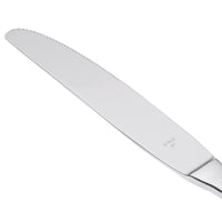 World Tableware 213 5503 Baguette 9 3/4" 18/0 Stainless Steel Heavy Weight Serrated Solid Handle Dinner Knife - 12/Pack
