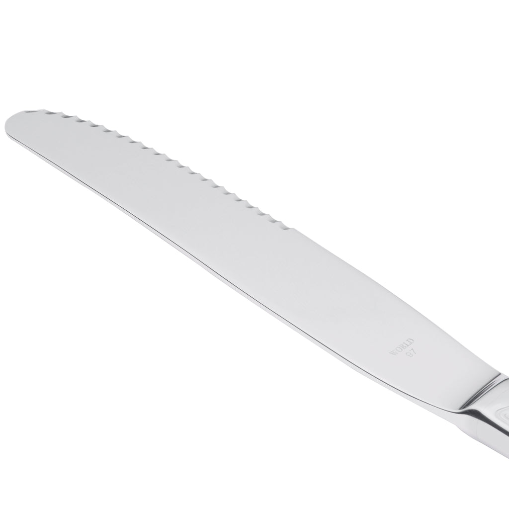 World Tableware 239 2702 Antique 9 5/8" 18/0 Stainless Steel Heavy Weight Fluted Hollow Handle Dinner Knife - 12/Pack