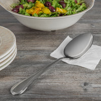 Reed & Barton RB200-994 Lyndon 10 1/2" 18/10 Stainless Steel Extra Heavy Weight Salad Serving Spoon - 12/Pack