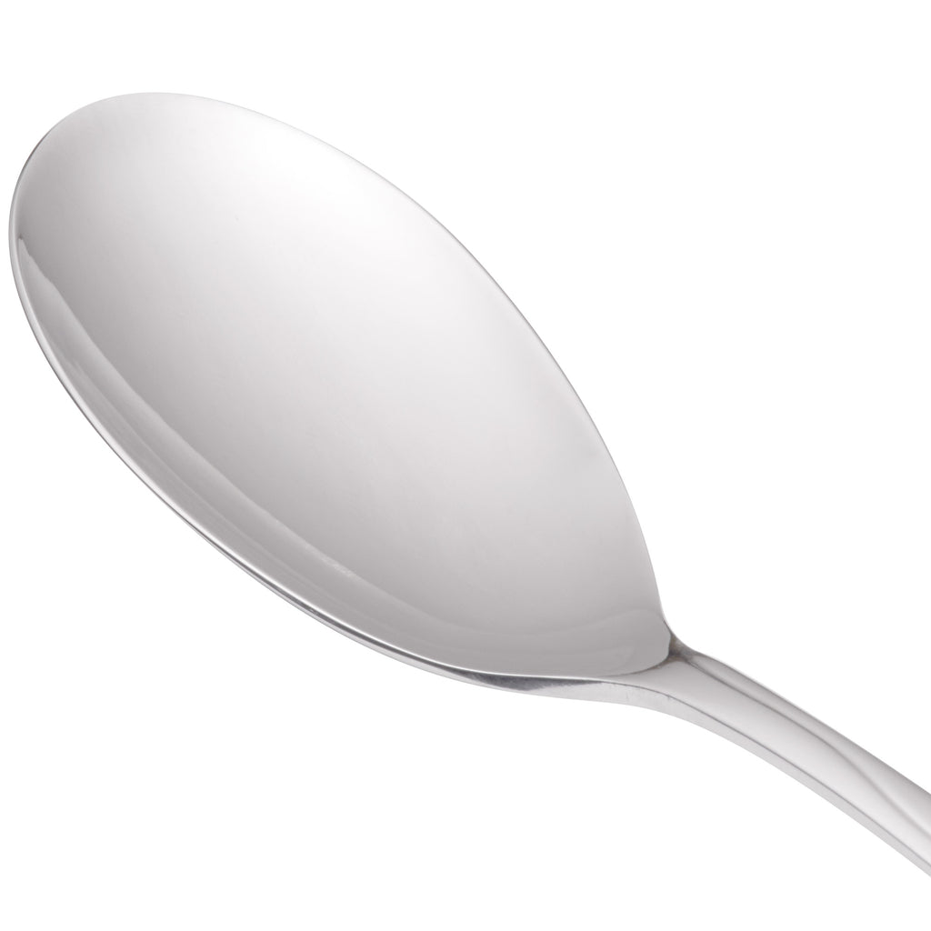 World Tableware 973 002 Cantina 6 7/8" 18/0 Stainless Steel Heavy Weight Dessert Spoon - 12/Pack