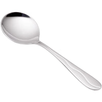 World Tableware 973 016 Cantina 6" 18/0 Stainless Steel Heavy Weight Bouillon Spoon - 12/Pack
