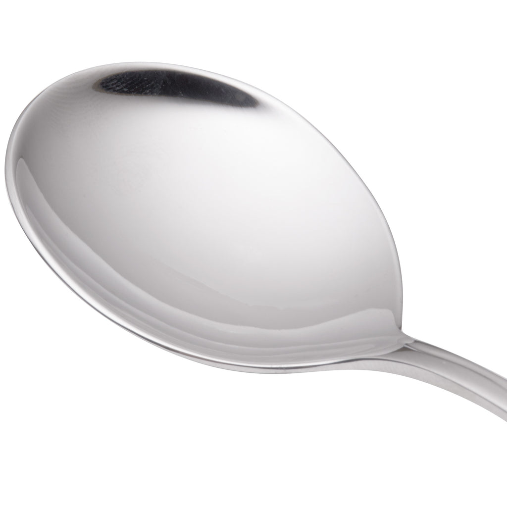 World Tableware 973 016 Cantina 6" 18/0 Stainless Steel Heavy Weight Bouillon Spoon - 12/Pack