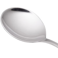 World Tableware 973 016 Cantina 6" 18/0 Stainless Steel Heavy Weight Bouillon Spoon - 12/Pack