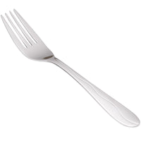 World Tableware 973 030 Cantina 7 3/4" 18/0 Stainless Steel Heavy Weight Dessert Fork - 12/Pack