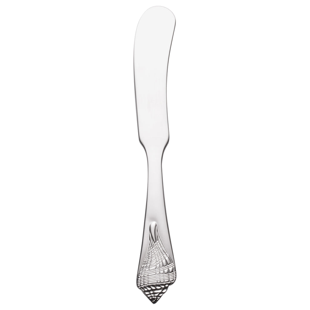 Reed & Barton RB125-053 Sea Shells 5 3/4" 18/10 Stainless Steel Extra Heavy Weight Butter Knife / Spreader - 12/Pack