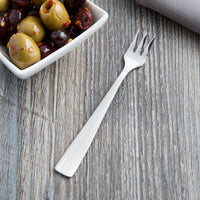 Reed & Barton RB126-029 Silver Birch 5 1/2" 18/10 Stainless Steel Extra Heavy Weight Cocktail Fork - 12/Pack