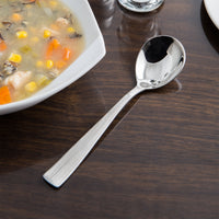Reed & Barton RB126-016 Silver Birch 6" 18/10 Stainless Steel Extra Heavy Weight Bouillon Spoon - 12/Pack
