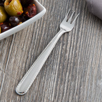 Reed & Barton RB128-029 Stitch 5 1/2" 18/10 Stainless Steel Extra Heavy Weight Cocktail Fork - 12/Pack